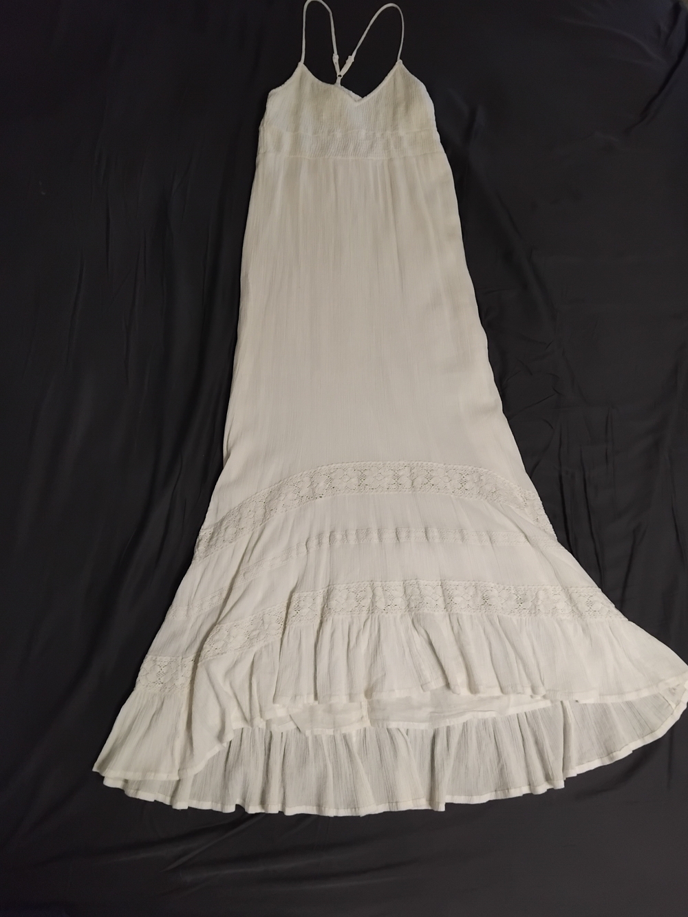 Billabong White Lace-Accent Maxi Slip Dress